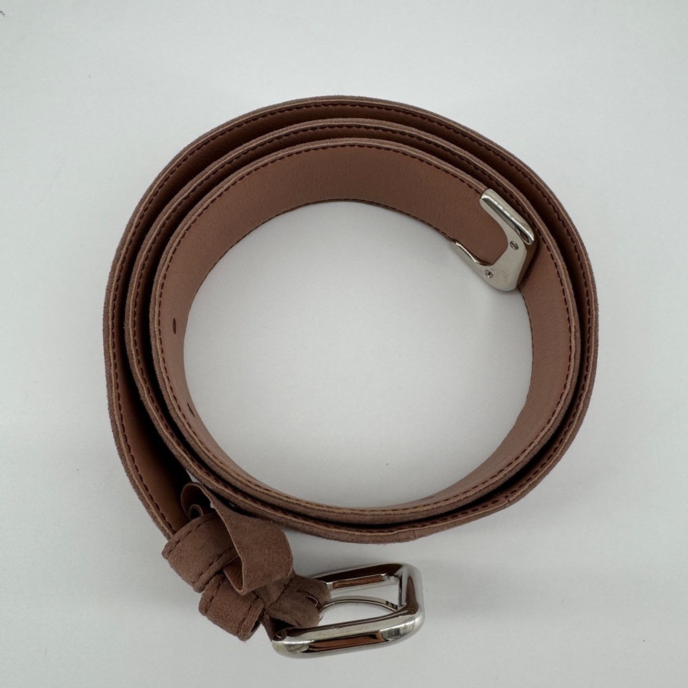 PRADA Suede Leather Blush Belt Size 80/32 1C 5379 Women Made In Italy - Picture 2 of 14